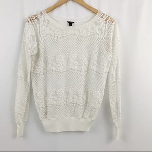 Ann Taylor Lace Sweater S